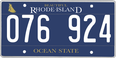 RI license plate 076924