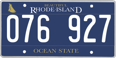 RI license plate 076927