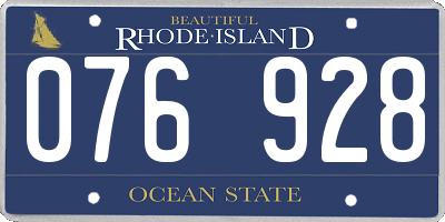 RI license plate 076928