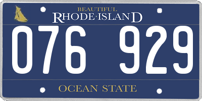 RI license plate 076929