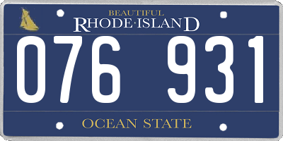 RI license plate 076931