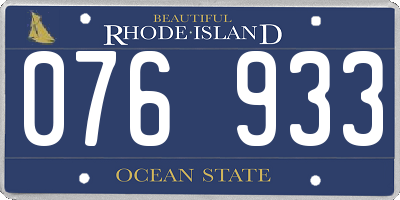 RI license plate 076933