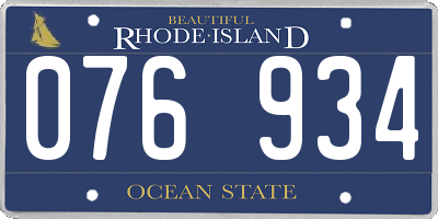 RI license plate 076934