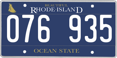RI license plate 076935