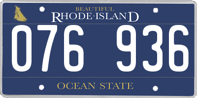 RI license plate 076936