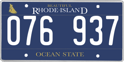 RI license plate 076937