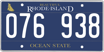 RI license plate 076938