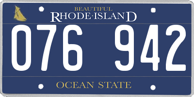 RI license plate 076942