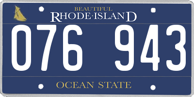 RI license plate 076943