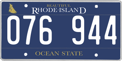 RI license plate 076944