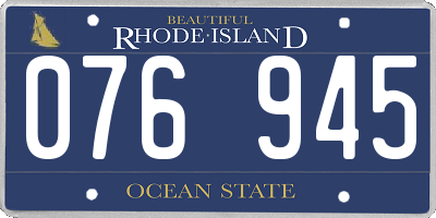 RI license plate 076945
