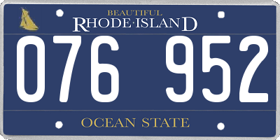 RI license plate 076952