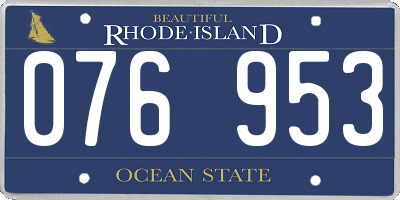 RI license plate 076953