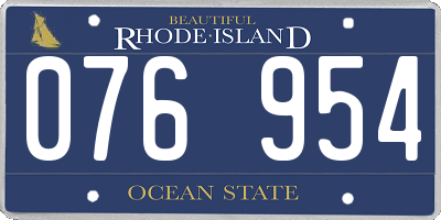 RI license plate 076954