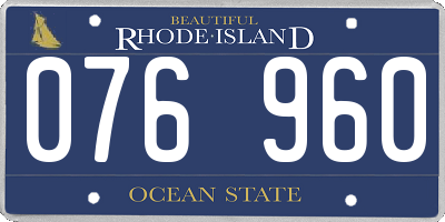 RI license plate 076960