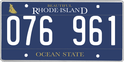 RI license plate 076961