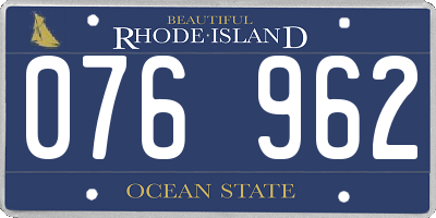 RI license plate 076962