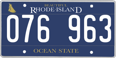 RI license plate 076963