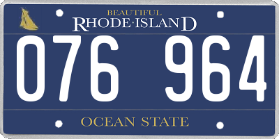 RI license plate 076964