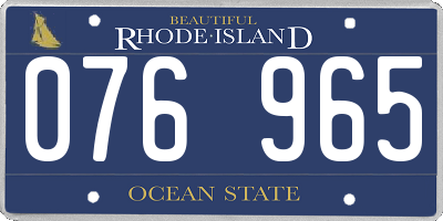 RI license plate 076965