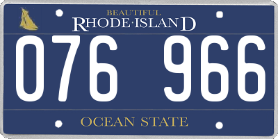 RI license plate 076966