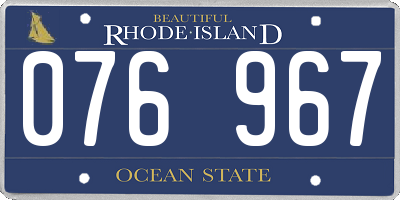 RI license plate 076967