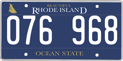 RI license plate 076968