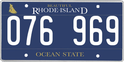 RI license plate 076969