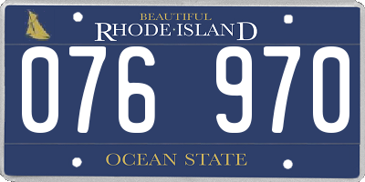 RI license plate 076970