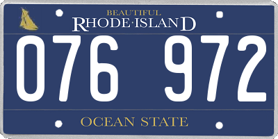 RI license plate 076972