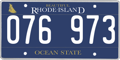 RI license plate 076973