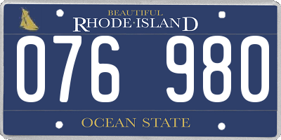RI license plate 076980