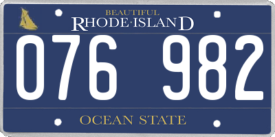 RI license plate 076982