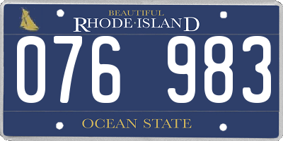 RI license plate 076983