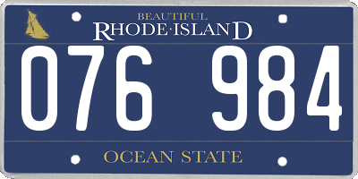 RI license plate 076984