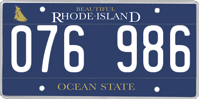 RI license plate 076986