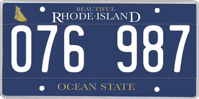 RI license plate 076987