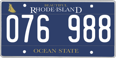 RI license plate 076988