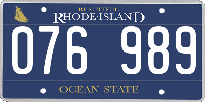 RI license plate 076989