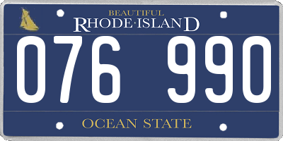 RI license plate 076990