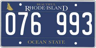 RI license plate 076993
