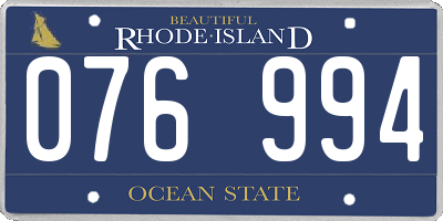 RI license plate 076994
