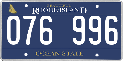 RI license plate 076996