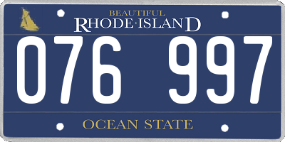 RI license plate 076997