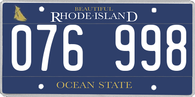 RI license plate 076998