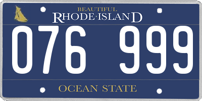 RI license plate 076999