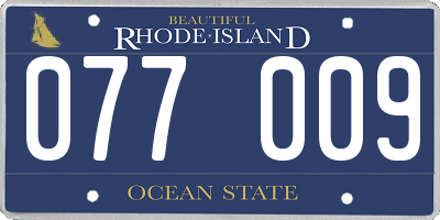 RI license plate 077009