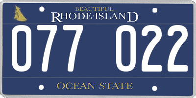 RI license plate 077022