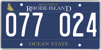 RI license plate 077024
