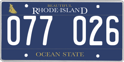 RI license plate 077026